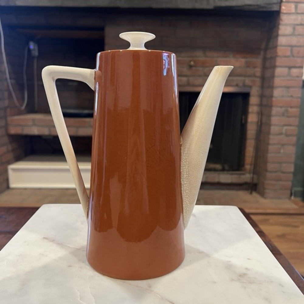 Vintage Ironstone Coffee Pot Harmony House Choral Leaves‎ Pitcher Japan